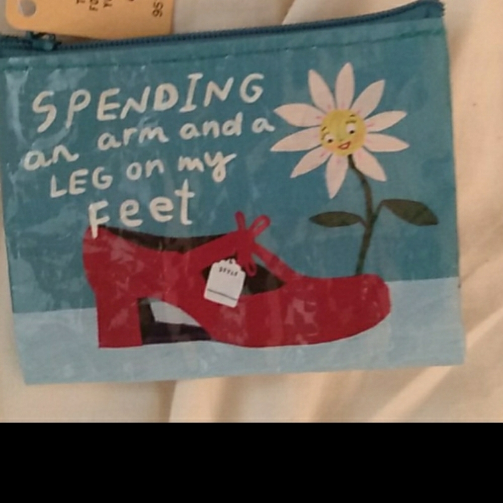 Blue Q SPENDING AN ARM AND A LEG ON MY FEET COIN PURSE - Picture 2 of 2